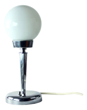 Art Deco Table Lamp in Chrome and Glass, 1940s