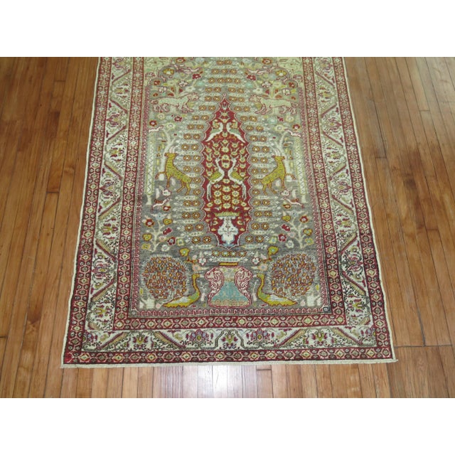 Early 20th Century Zabihi Collection Animal Motif Turkish Pictorial Rug - 4'4" x 7' For Sale In New York - Image 6 of 6