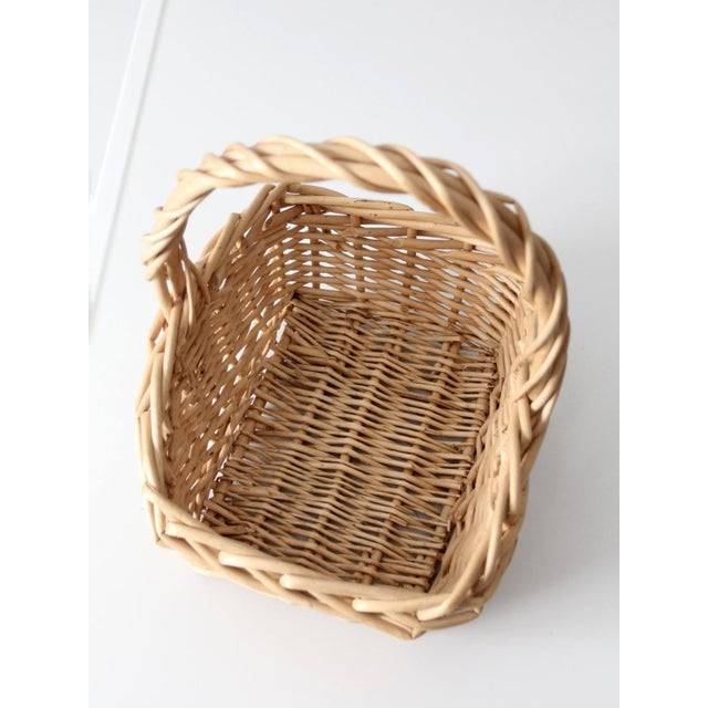 Vintage Wicker Gathering Basket For Sale - Image 9 of 11