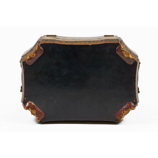 Antique 19th Century Chinese Export Black Lacquer Tea Caddy For Sale - Image 13 of 13