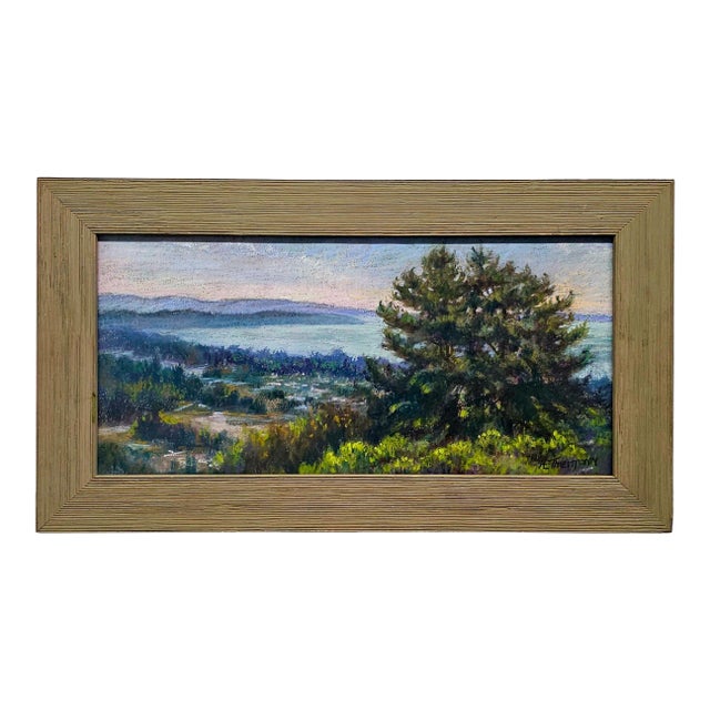 Ann Thiermann Monterey Bay Pastel Landscape Painting 22" Framed For Sale