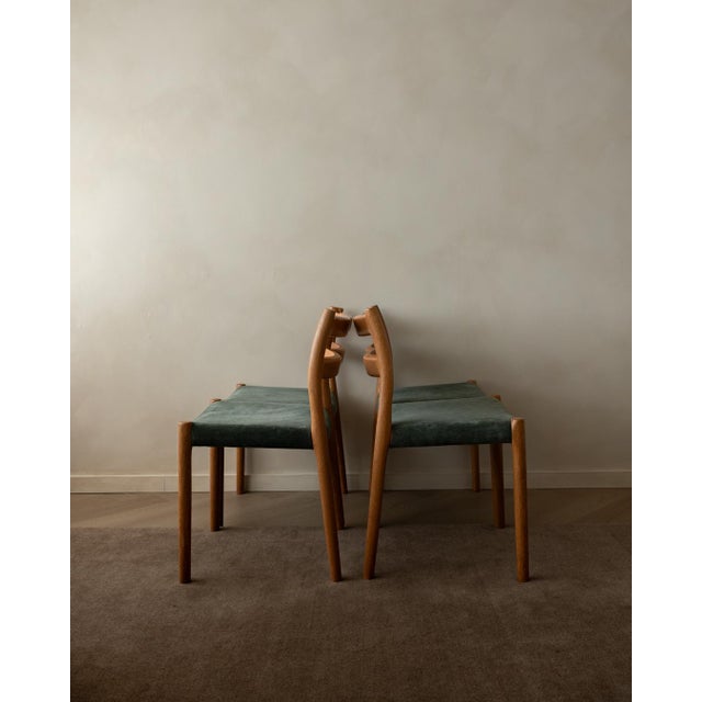 Mid-Century Modern Vintage Danish Model 84 Dining Chairs in Oak by Niels Otto Møller for J.L. Møllers Møbelfabrik, 1960s, Set of 4 For Sale - Image 3 of 18