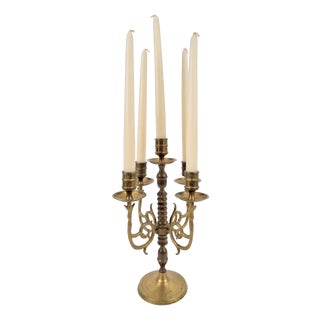 French Rustic Copper Candlestick, 1950 For Sale