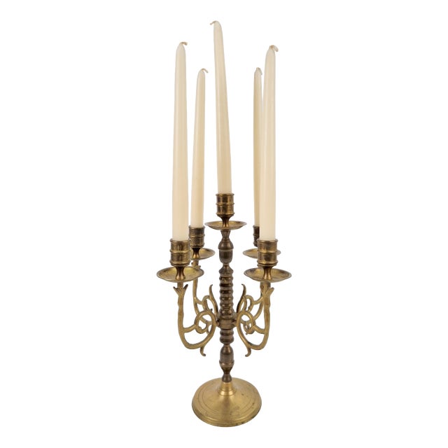 French Rustic Copper Candlestick, 1950 For Sale