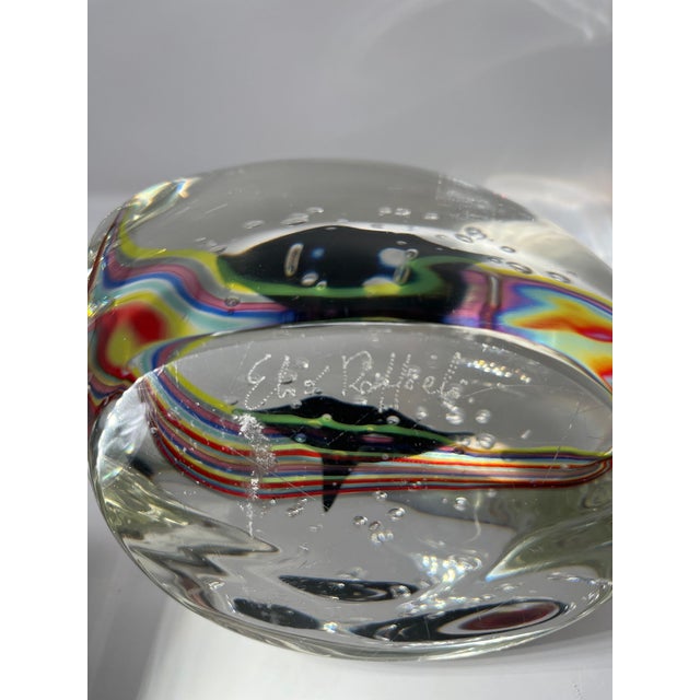 Very unusual and quite beautiful creation from the Elio Raffaeli furnace in Murano. A rare piece of art! Measures 8” wide....