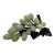 Vintage Chinese Hand-Carved Jade & Hardstone Grape Cluster on Silk Wrapped Stem For Sale