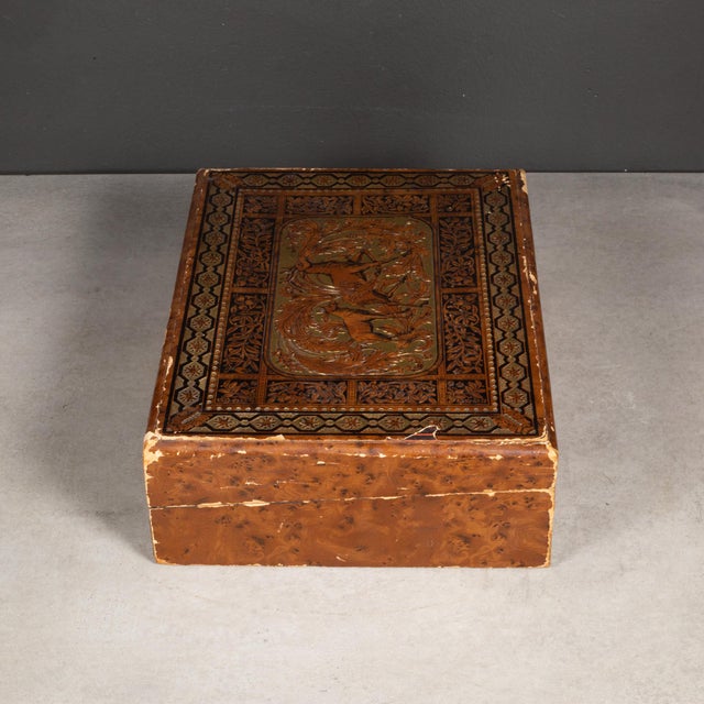 Paper 19th C. Embossed and Gilded Lap Desk For Sale - Image 7 of 12