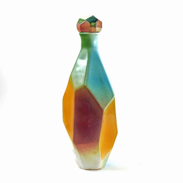 Faceted Bottle Vase For Sale - Image 4 of 5