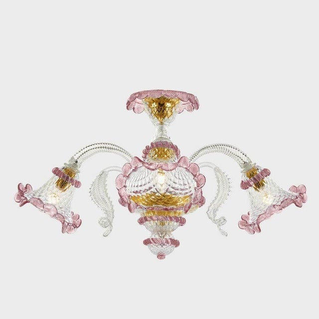 3-light ceiling lamp plus three internal lights 6 total very bright Signed by Maker, Up to 250V (Europe/UK Standard).