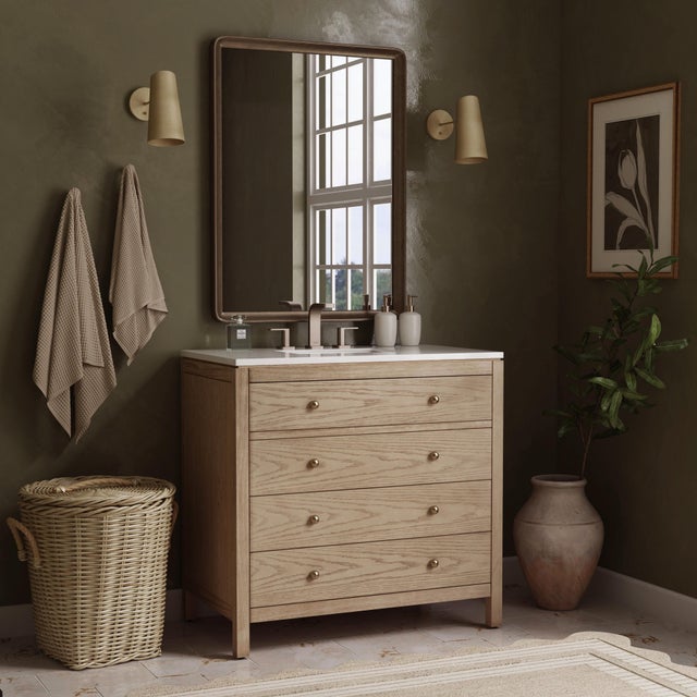 Elevate your bathroom with this elegant Butler Specialty Company Nora 36 inch wide single sink vanity, blending timeless...
