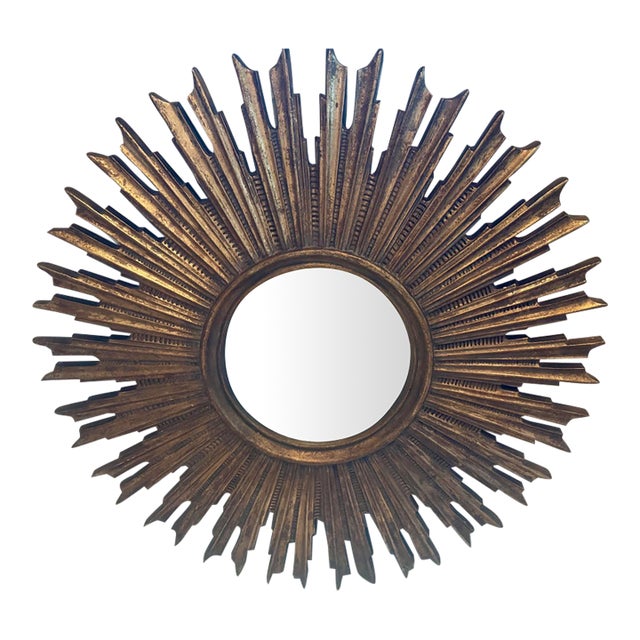 Oversized Giltwood Sunburst Mirror For Sale