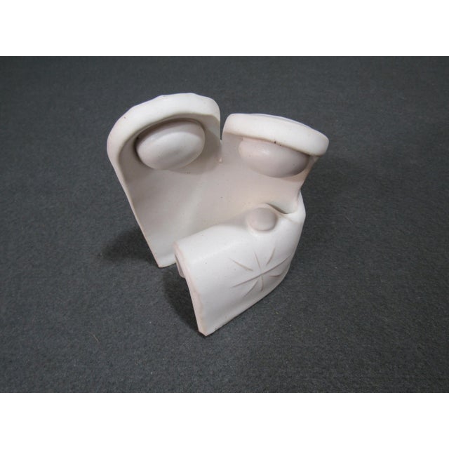 Ceramic 1970s Mid-Century Modern Abstract Family Studio Pottery Sculpture – Matte White Signed For Sale - Image 7 of 10