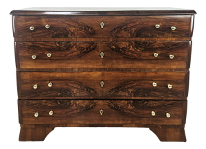 Art Deco Chest of Drawers in Walnut and Brass, 1940