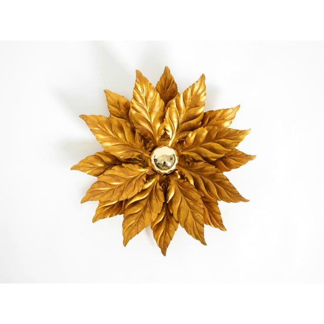 Large Gold-Plated Ceiling Lamp in the style of Hans Kögl Florentine, 1980s For Sale - Image 6 of 18