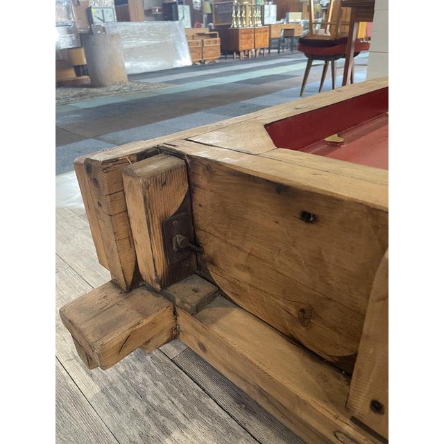 Vintage Industrial Coffee Table in Wooden Molds from Locomotive Factory, 1950s For Sale - Image 6 of 18