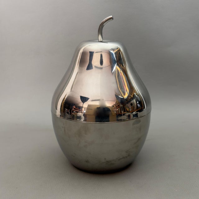Modern Vintage Pear Stainless Steel Ice Bucket, 1970s For Sale - Image 3 of 9
