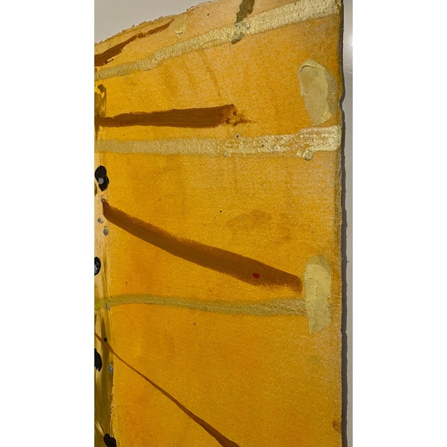 Stanley Boxer, Stanley Boxer Mixed Media Abstract Expressionist Painting on Paper, Gold, 1987 For Sale - Image 16 of 16