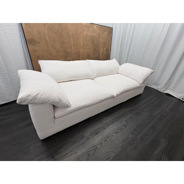 RH Cloud 9' Luxe Sofa — 2-Cushion Perennials Performance Textured Linen Weave in White ──────────── ICONIC CLOUD COMFORT...