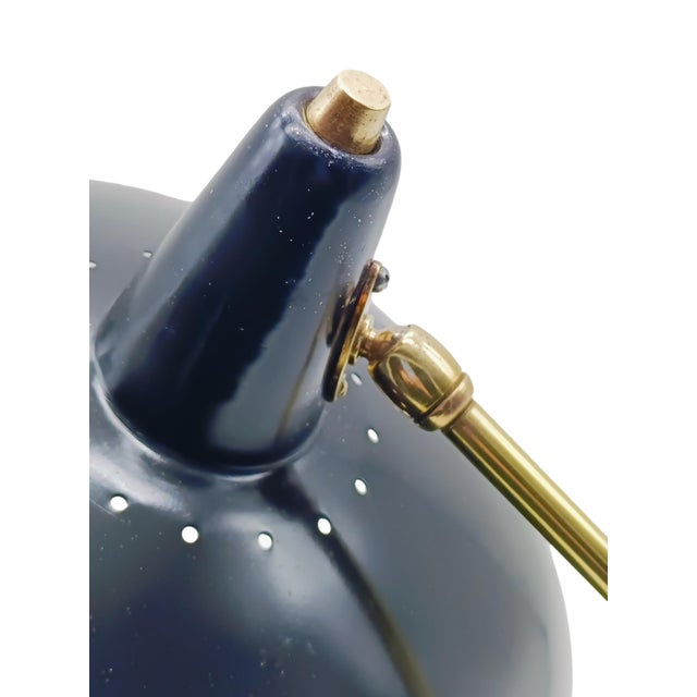 Brass and Black Metal Table Lamp by Gilardi & Barzaghi, Italy, 1950s For Sale - Image 4 of 11