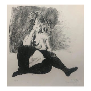 1967 Raphael Soyer Nude in Tights Lithograph For Sale