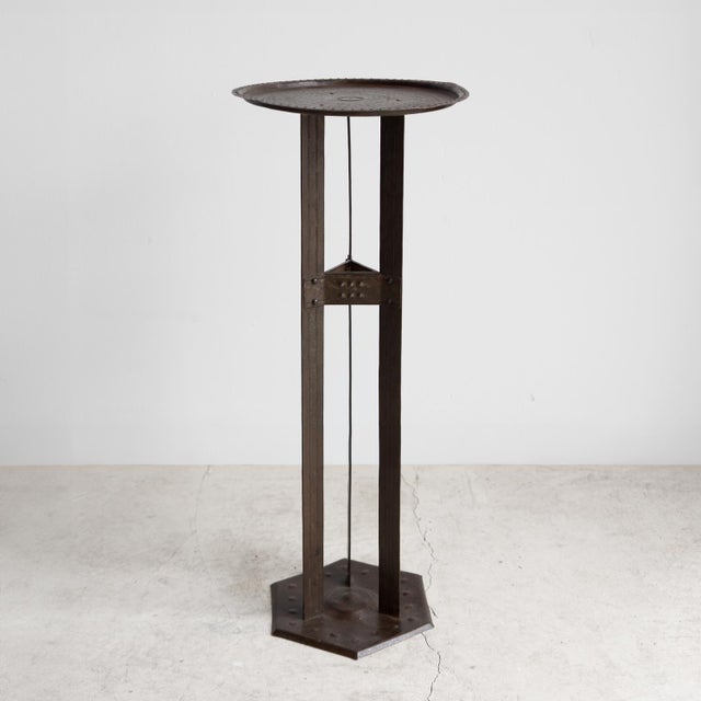 Antique Secessionist Arts and Crafts Iron Side Table by Hugo Berger for Goberg, C. 1900 For Sale - Image 10 of 17