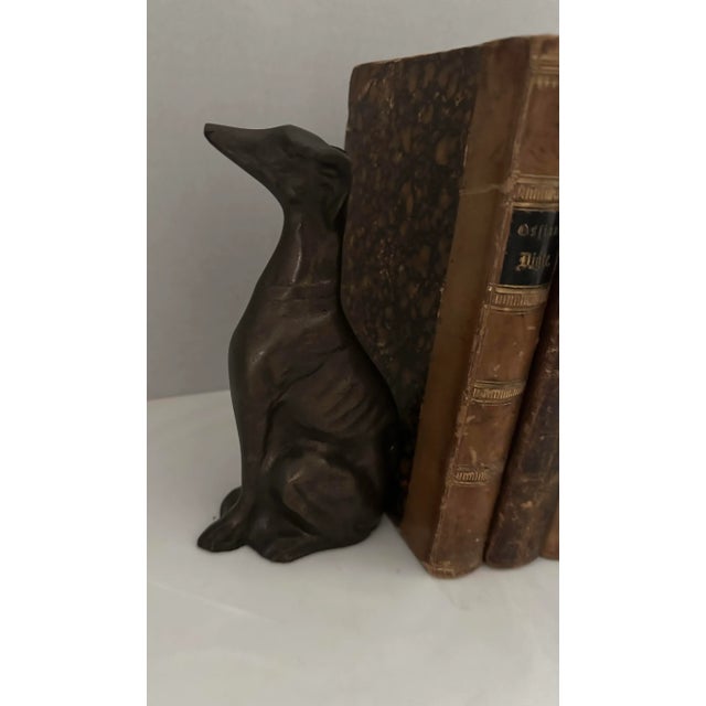 Metal Pair of Vintage Borzoi Dog Bookends For Sale - Image 7 of 9