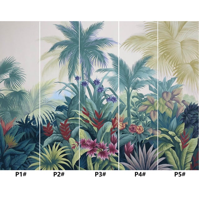1: Commodity: Hand Painted Lush Tropical Botanical Wallpaper 2: Handicrafts: 100% handmade and hand-painted. 3:...