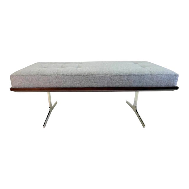 Bernhardt "Nyc" Bench With Custom Chrome Legs For Sale