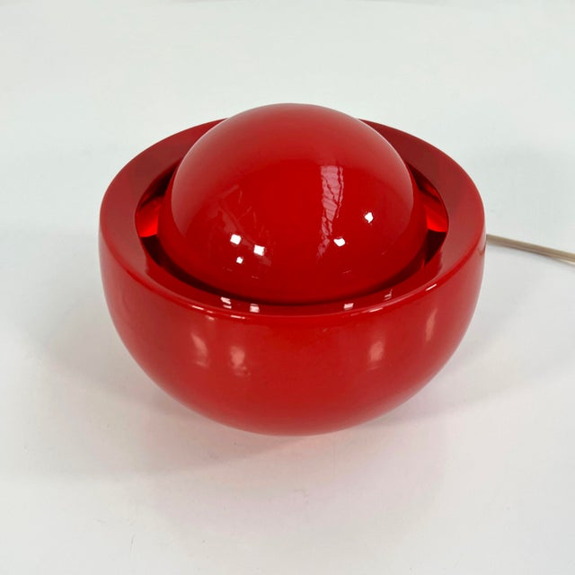 1970s Red Italian Ceramic Table Lamp, 1970s For Sale - Image 5 of 8