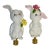 1970s Whimsical Porcelain Rabbit Pair Lamp Finials For Sale