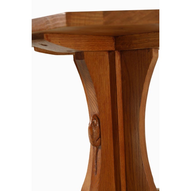 Mission Mission Solid Oak Mouse Detail End Table For Sale - Image 3 of 7