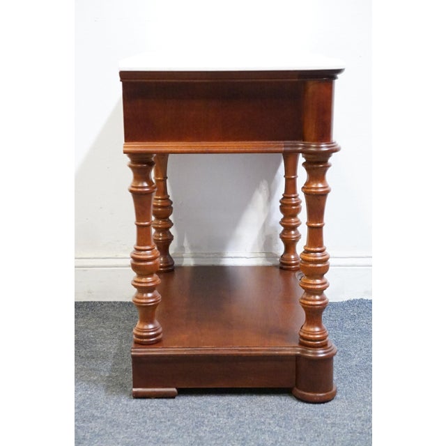 Pulaski Furniture Solid Cherry Traditional Victorian Revival 24" Nightstand W. White Granite Top 45141 For Sale - Image 11 of 13