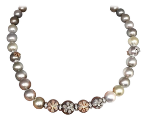 Diamond South Sea Pearl Necklace Certified