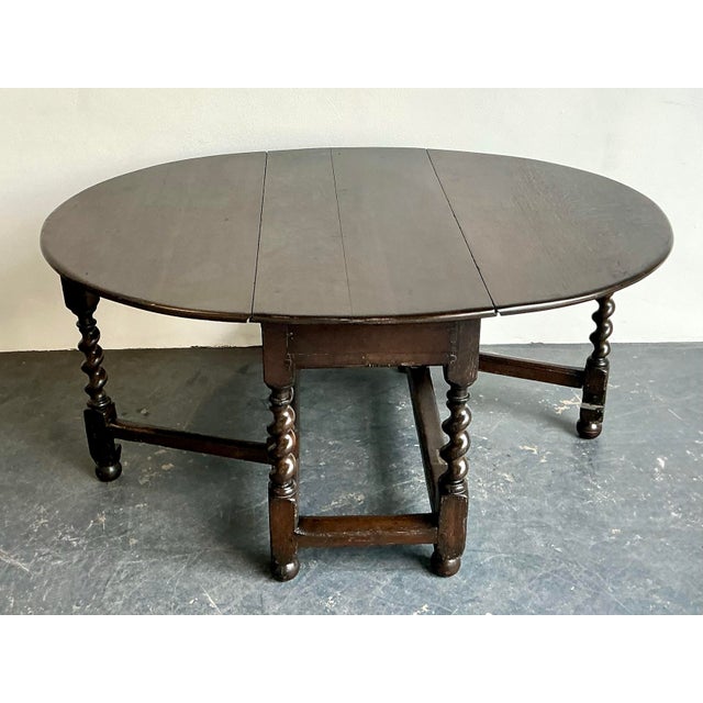 Early 20th Century Vintage Barley Twist Gate Leg Table For Sale - Image 5 of 13