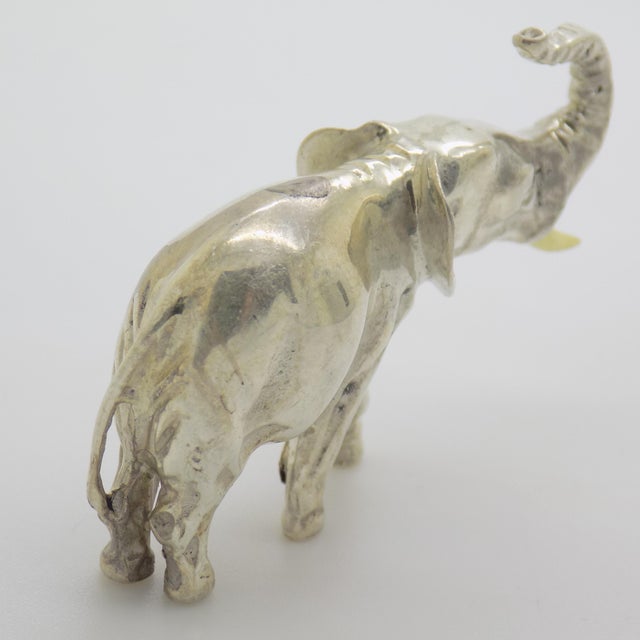 Vintage Italian Handmade Genuine Sterling Silver 925 Elephant Figurine, 1960s For Sale - Image 6 of 12
