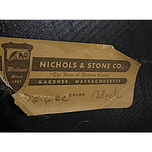 Nichols & Stone Nichols & Stone Black Stencilled Windsor Rocking Chair - Vintage Mid 20th Century - Made in Massachusetts For Sale - Image 4 of 8