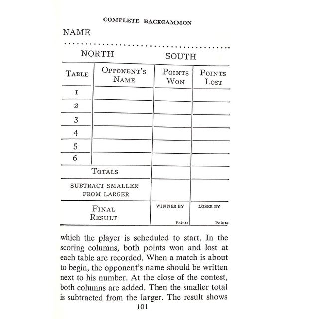 White "Complete Backgammon: Including the Laws of Backgammon" 1940 Richard, Walter L. For Sale - Image 8 of 9