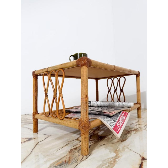 Mid-Century Modern Italian Riviera Coffee Table in Bamboo with Rattan and Wicker, 1960s For Sale - Image 4 of 18
