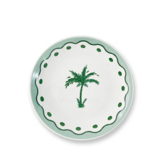 Anthropologie X Fern & Co. Palm Tree Dessert Plates - Set of 4 For Sale - Image 4 of 12
