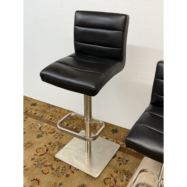 Zuri Furniture Lush Adjustable Swivel Bar Stools, Pair For Sale - Image 10 of 12