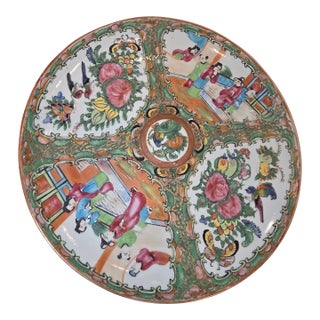 Antique Chinese Export Rose Medallion Plate For Sale