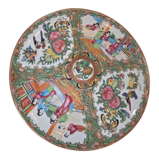 Antique Chinese Export Rose Medallion Plate For Sale
