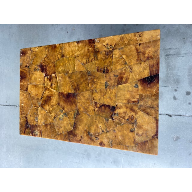 Vintage Tessellated Horn Side Table on Iron Base, Hollywood Regency For Sale - Image 14 of 14