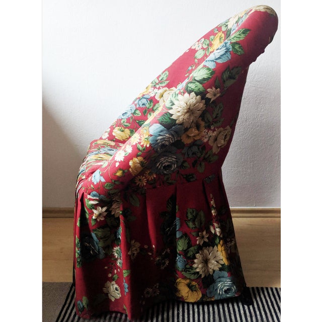 Mid-Century Modern Rattan & Iron Skirted Chair with Hairpin Legs, 1960s For Sale - Image 3 of 12