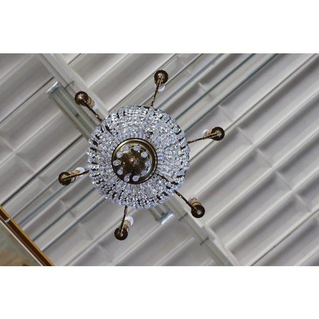 Gilded Bronze and Crystal Chandelier with 10 Bulbs, Late 19th Century For Sale - Image 10 of 16