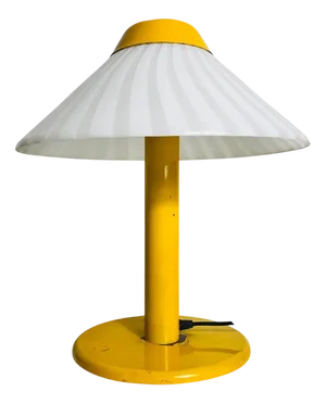 Heavy Yellow Metal and Glass Table Lamp, Italy, 1960s