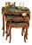 Rococo Style Black Marble Top Nesting Tables – Set of 3 With Gold Leaf Accents For Sale