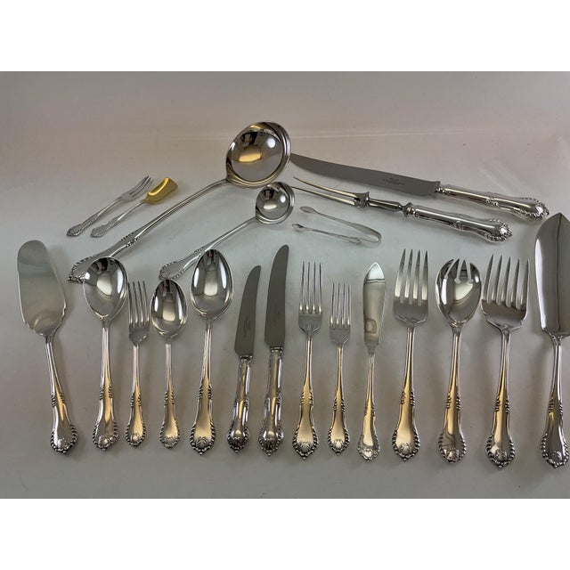 James Dixon & Sons 1980s Silver Complete European Cutlery Set 145 Pieces, Chesterfield Pattern - 145 pcs For Sale - Image 4 of 18