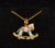 Children's Designer Aaron Basha Natural Diamond & Enamel Solid 18k Gold Rocking Horse Charm Pendant For Sale - Image 3 of 11