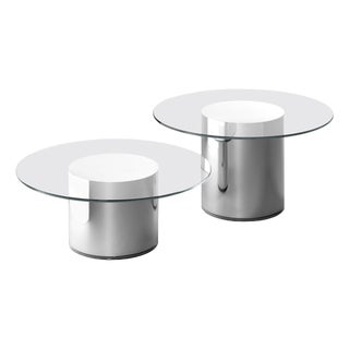 Glass Side Tables by Ramon Úbeda and Otto Canalda for BD, Set of 2 For Sale